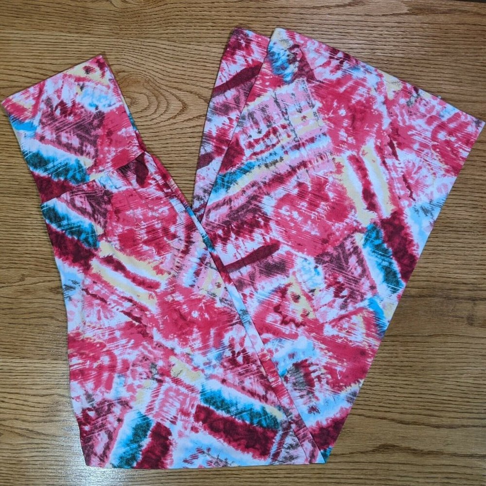 ZigZagStripe Girlie Girl Pink Palazzo Festival Boho Dress Pants Size Medium